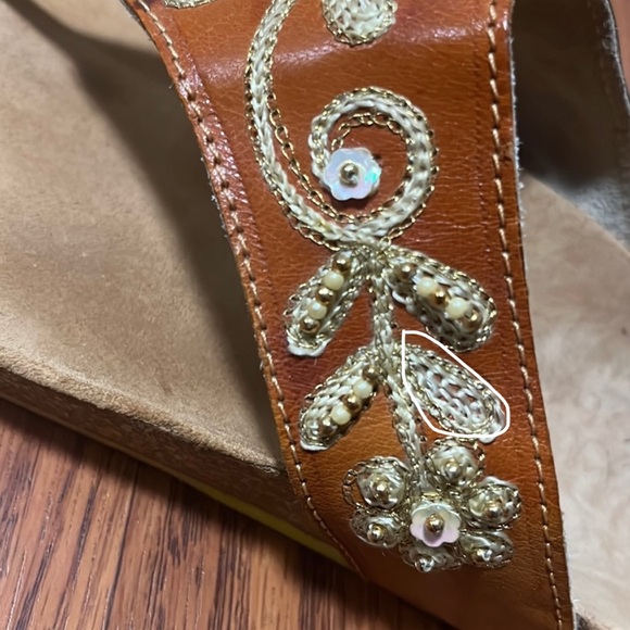 Glam Souls Beaded Embroidered Sandals Size 7 - Picture 11 of 16